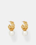 Galaxy Pearl Hoop Earrings - Gold