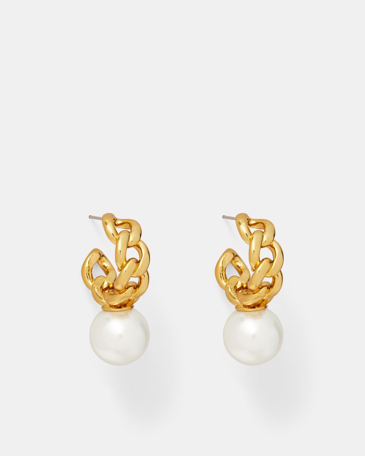 Galaxy Pearl Hoop Earrings - Gold