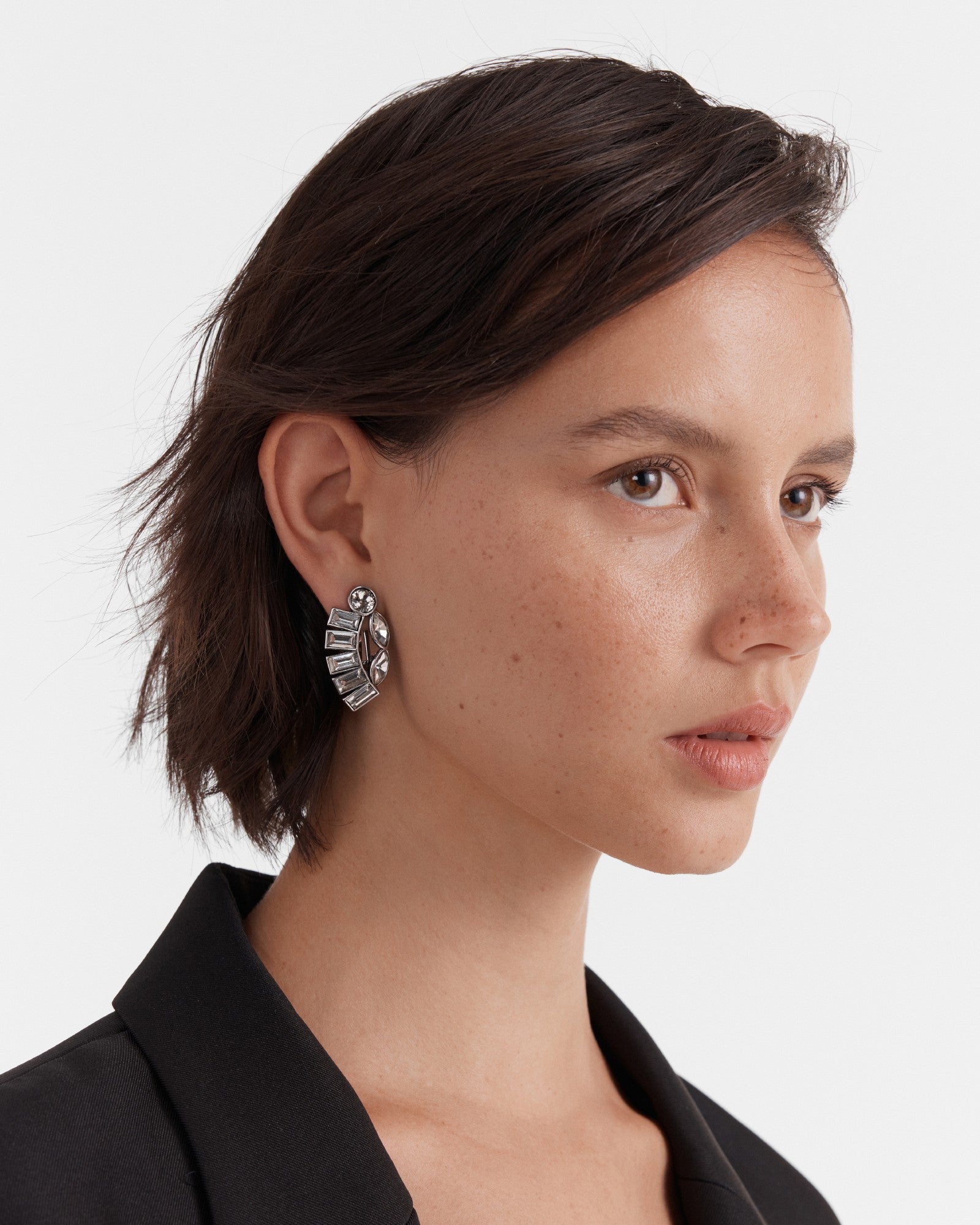 Armour Clip-On Earrings - Silver