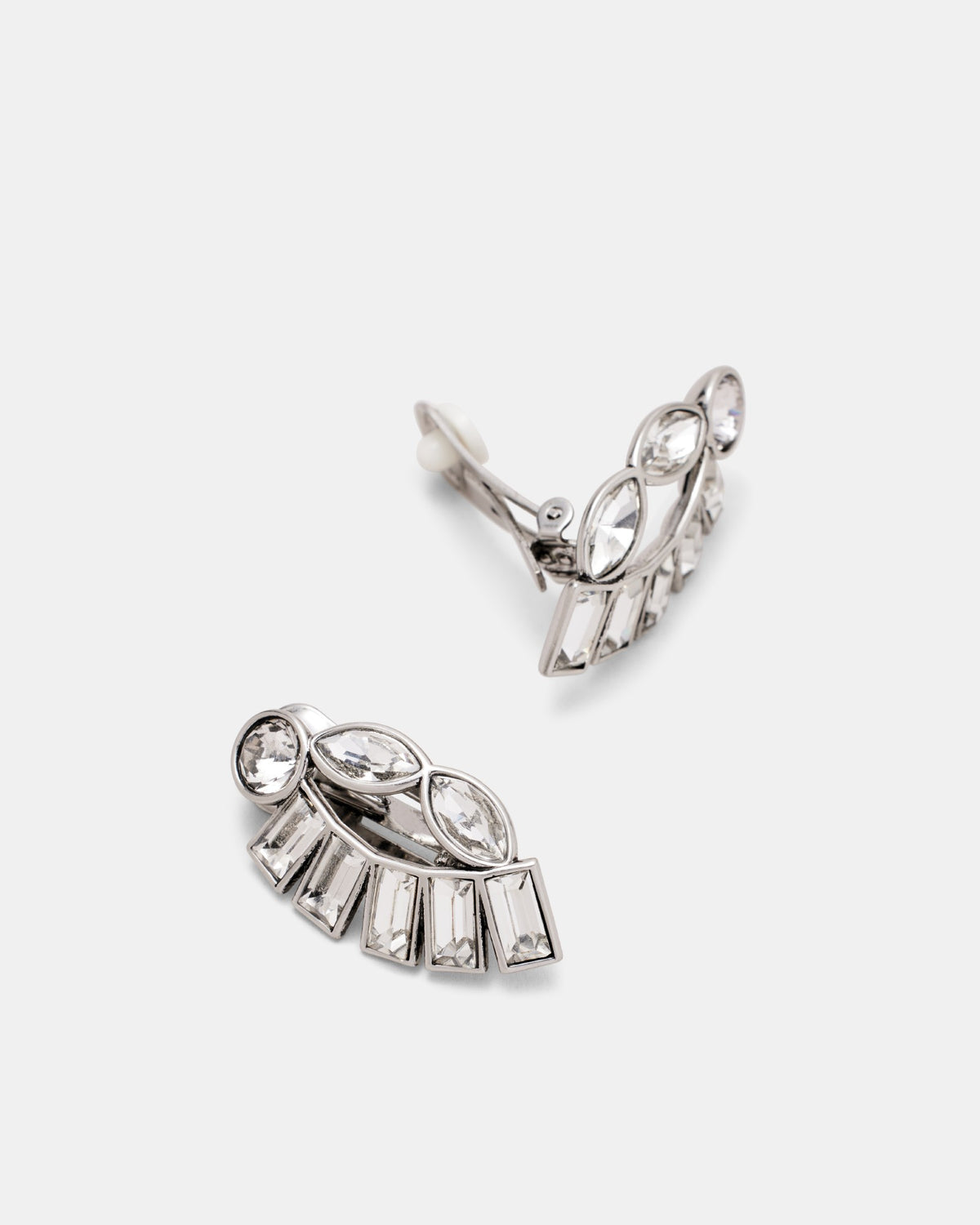 Armour Clip-On Earrings - Silver