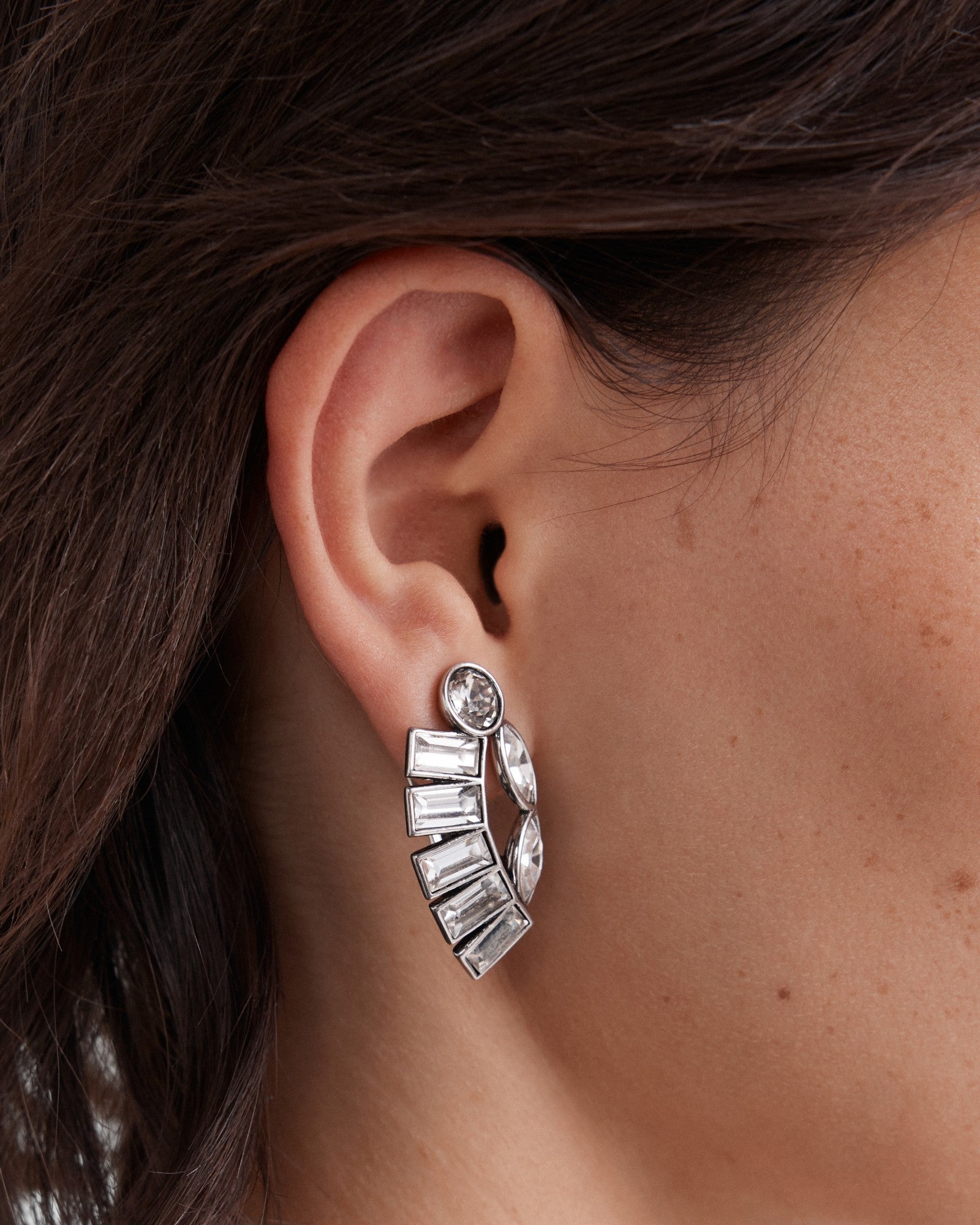 Armour Clip-On Earrings - Silver