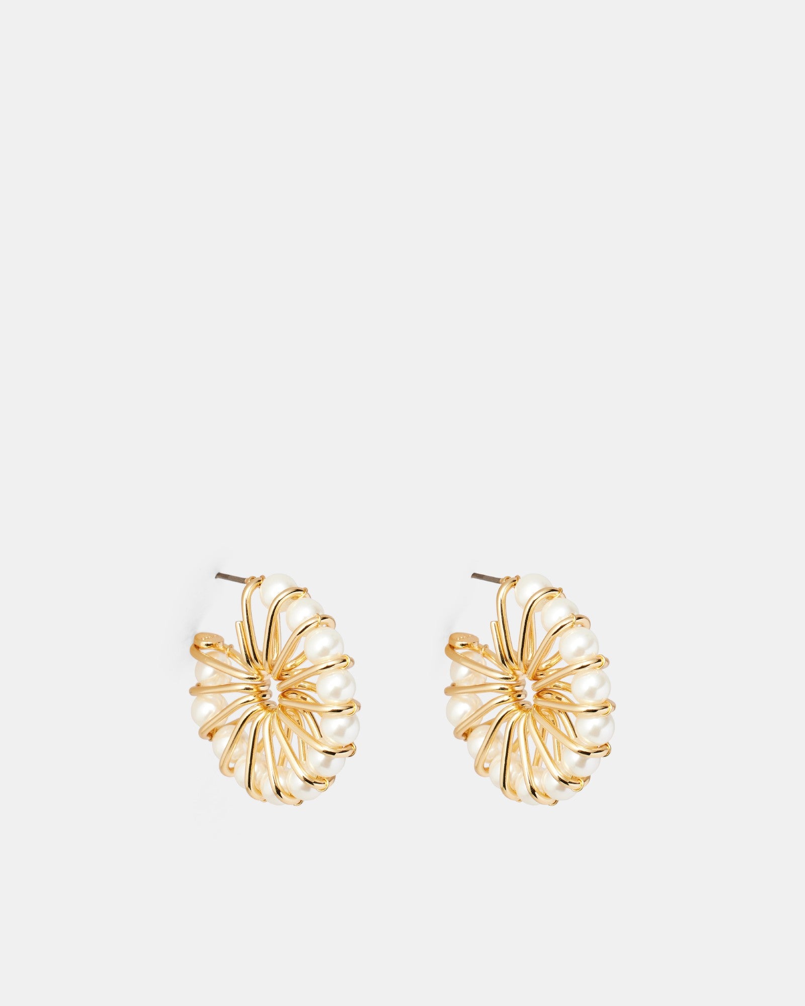 Vault Hoop Earrings - Pearl