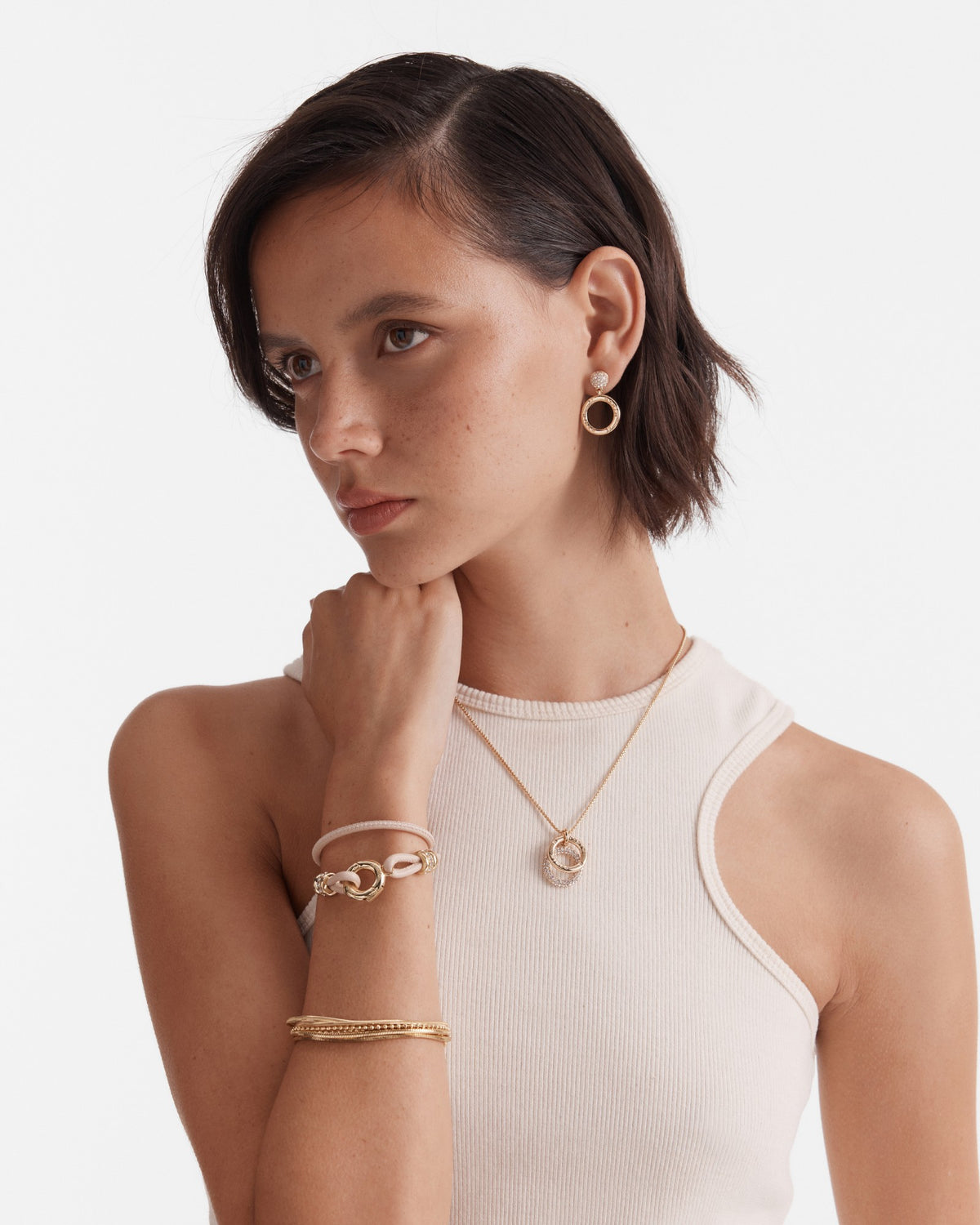 Circulate Drop Earrings - Gold