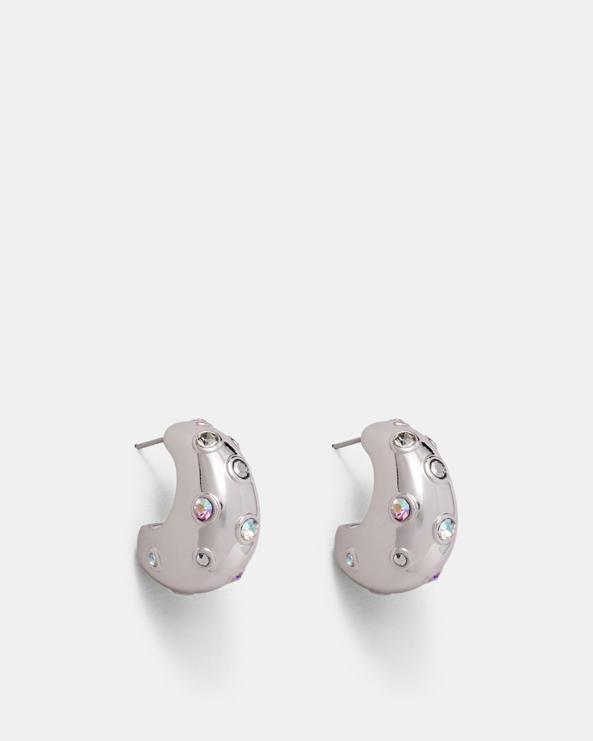 Meteor Hoop Earrings - Silver