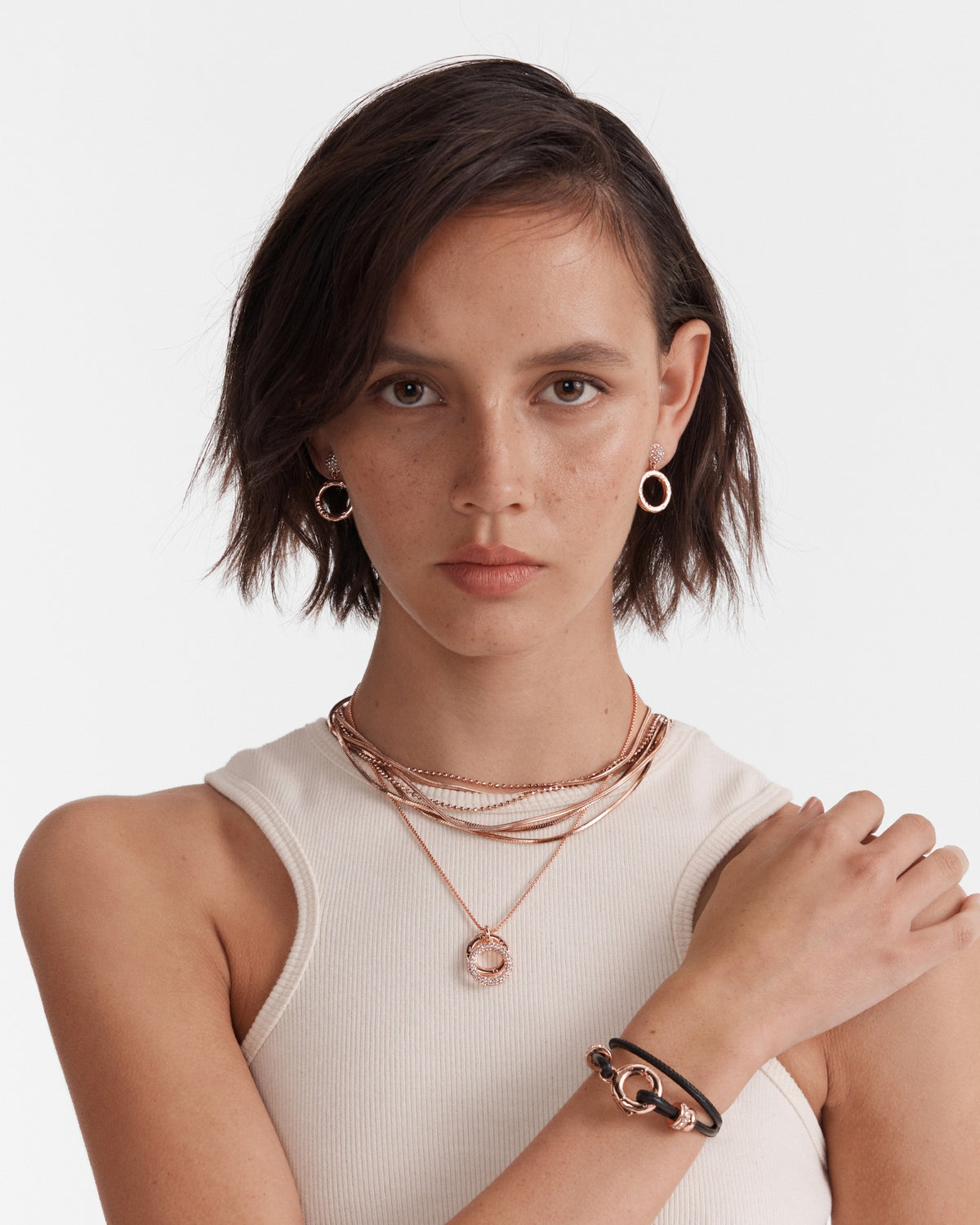 Circulate Drop Earrings - Rose Gold
