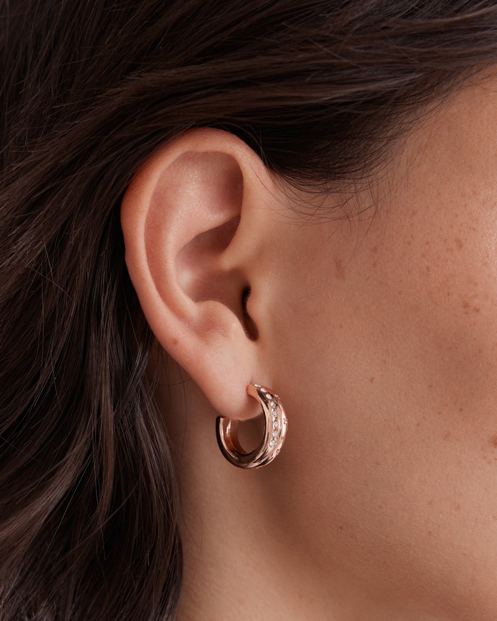 Circulate Hoop Earrings - Rose Gold