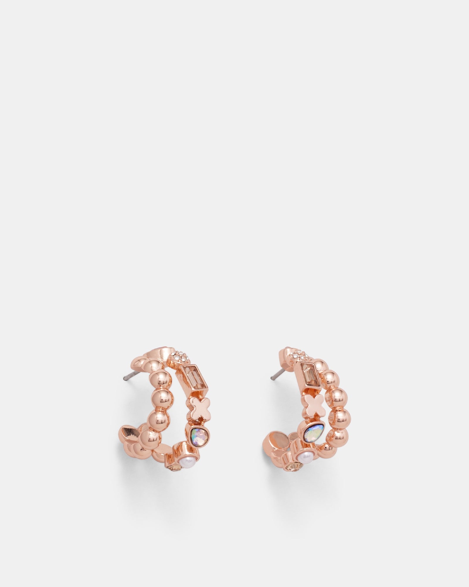 Paradisal Double Hoop Earrings - Rose Gold