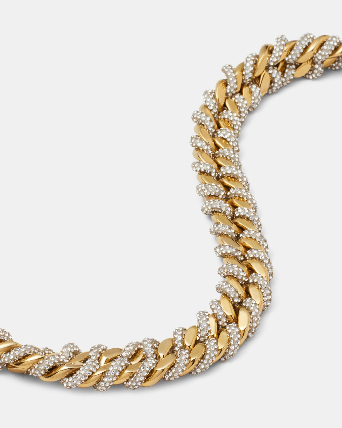 Twisted Crystal Choker Necklace - Gold