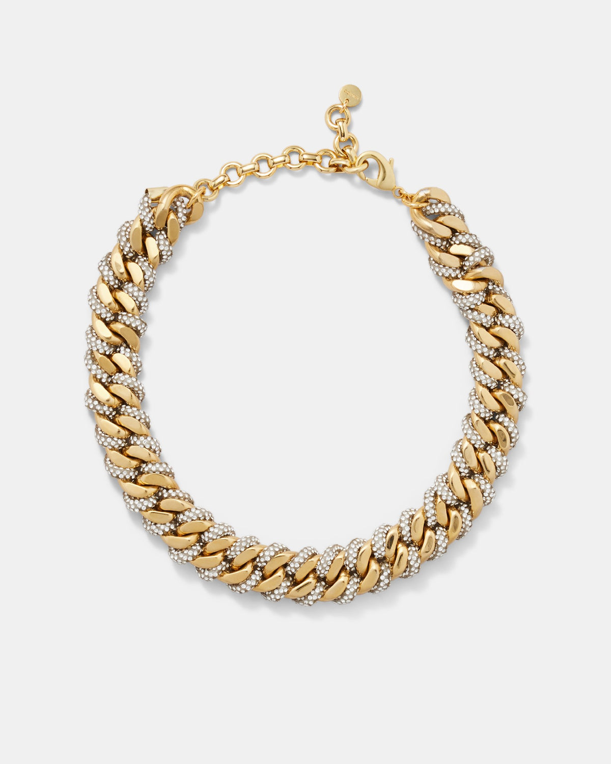 Twisted Crystal Choker Necklace - Gold