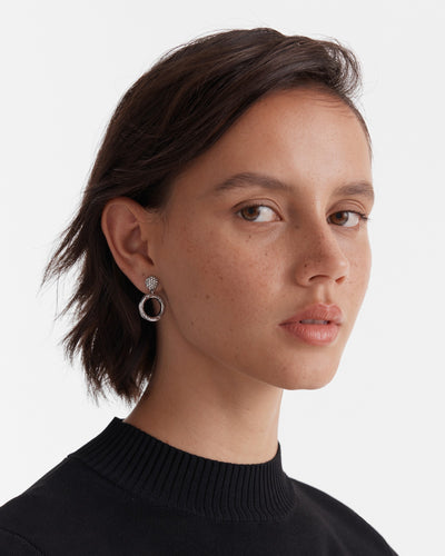 Circulate Drop Earrings - Silver