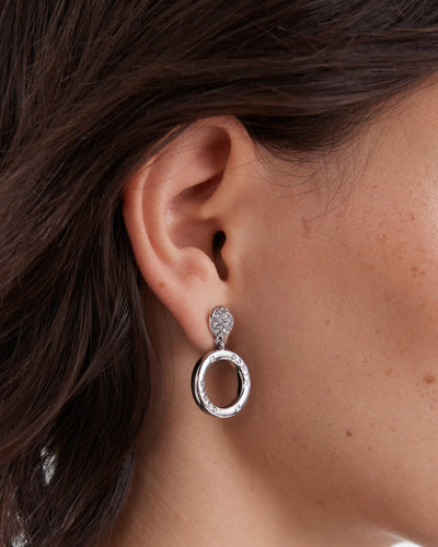 Circulate Drop Earrings - Silver