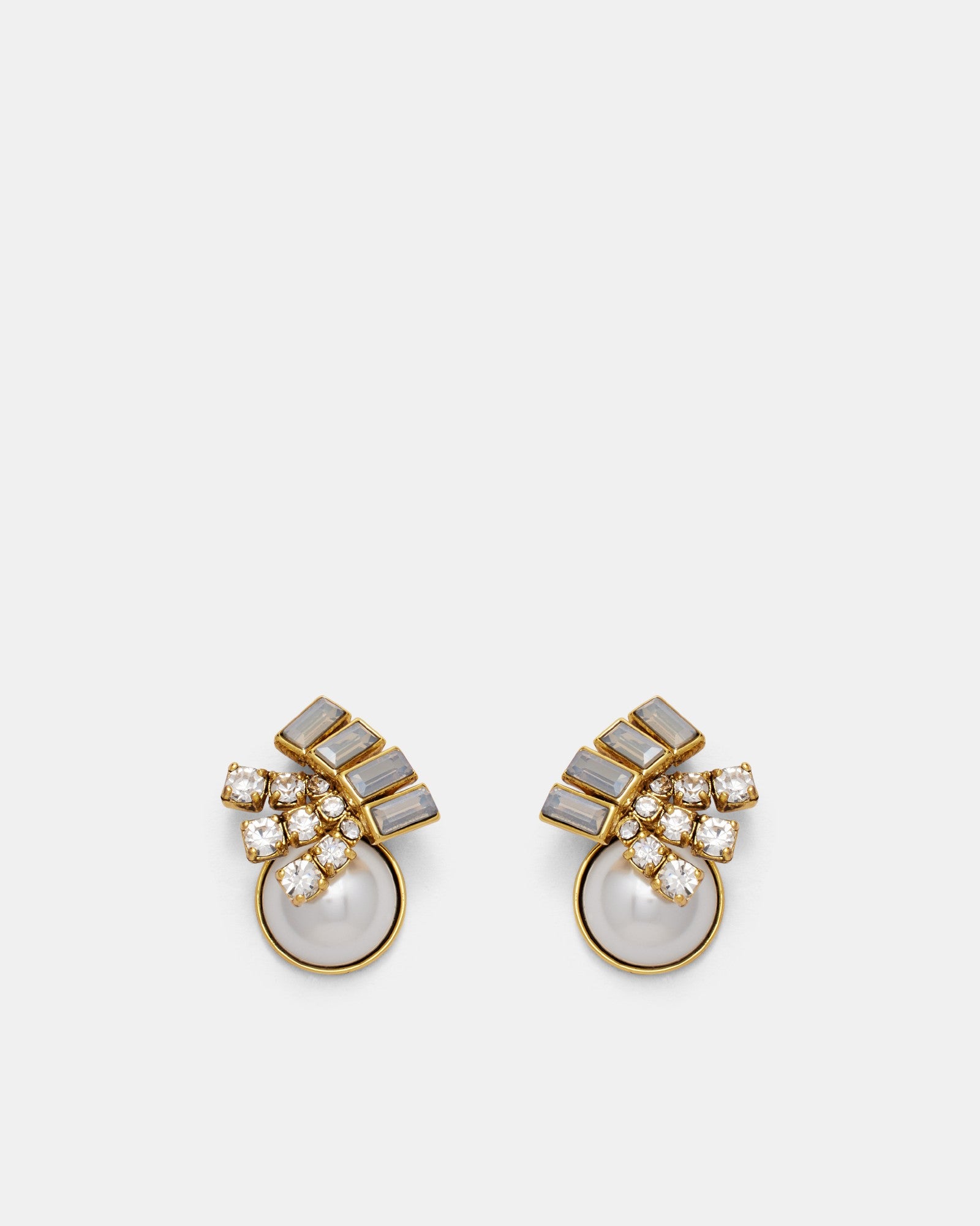 Exploration Pearl Stud Earrings - Gold