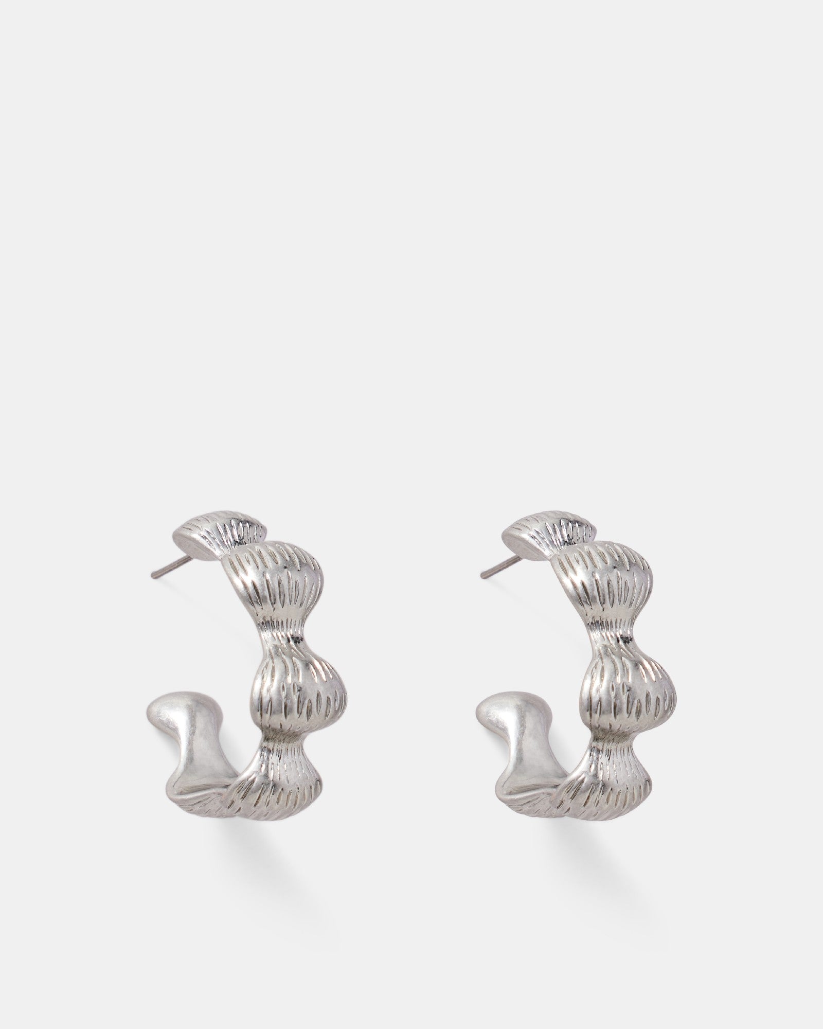 Tropospheric Hoop Earrings - Silver
