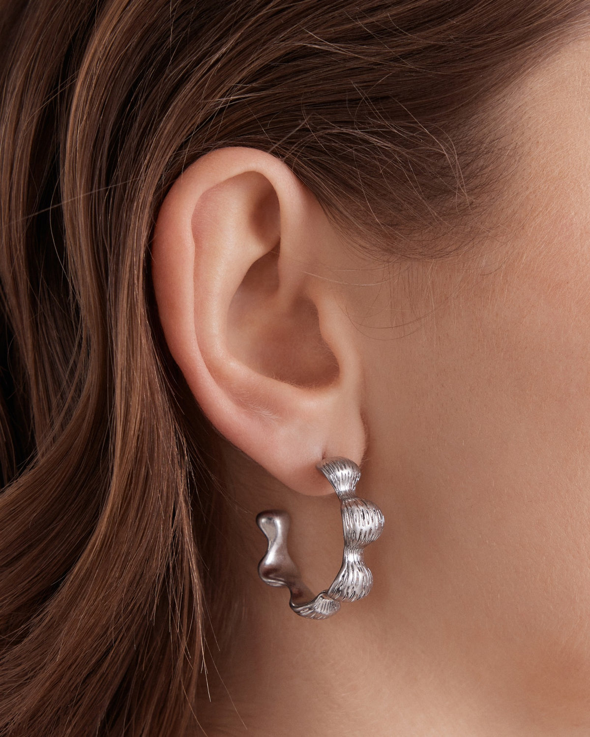 Tropospheric Hoop Earrings - Silver