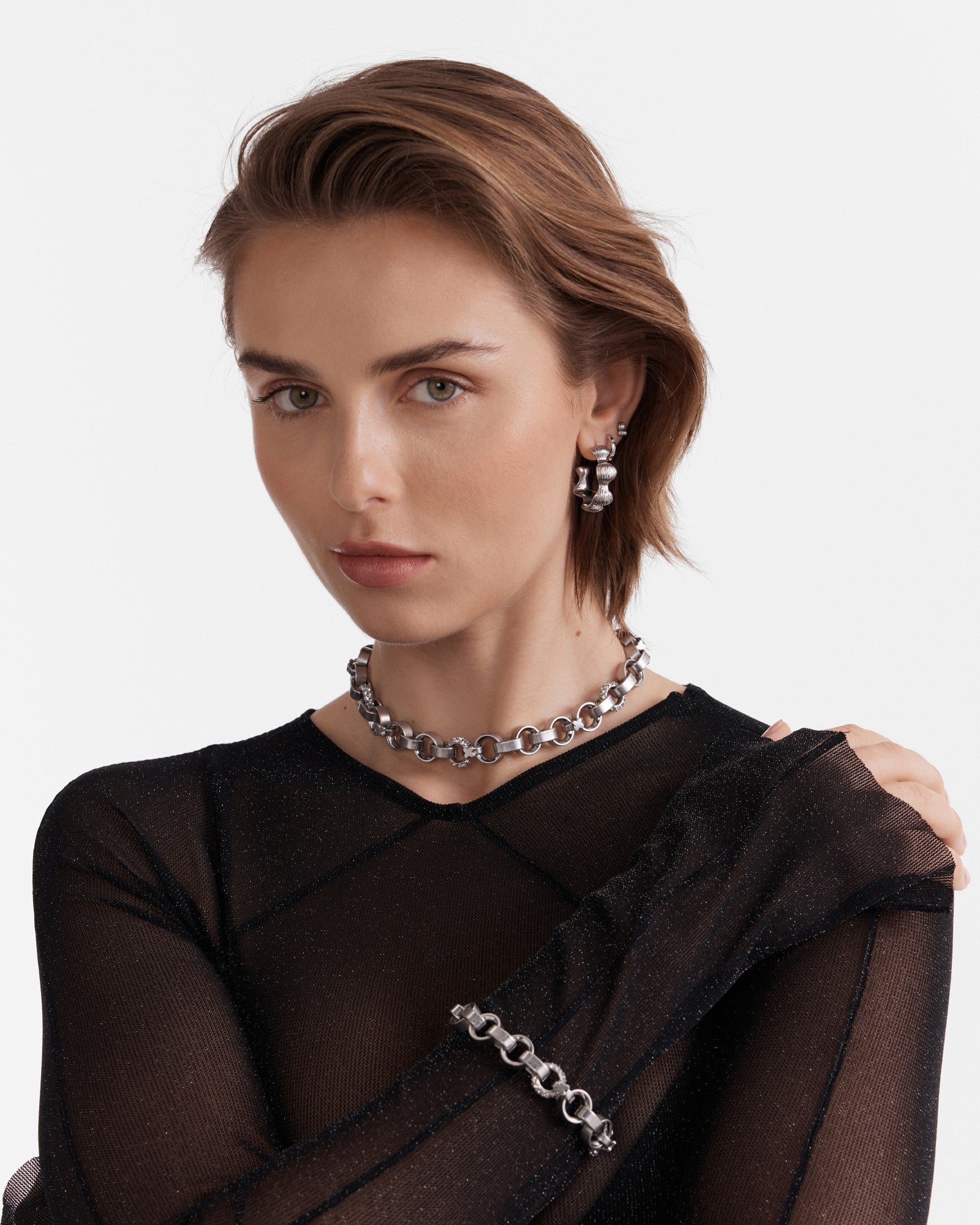 Tropospheric Hoop Earrings - Silver