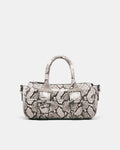 Buckle Up East West Bowler Bag - Ivory Snake