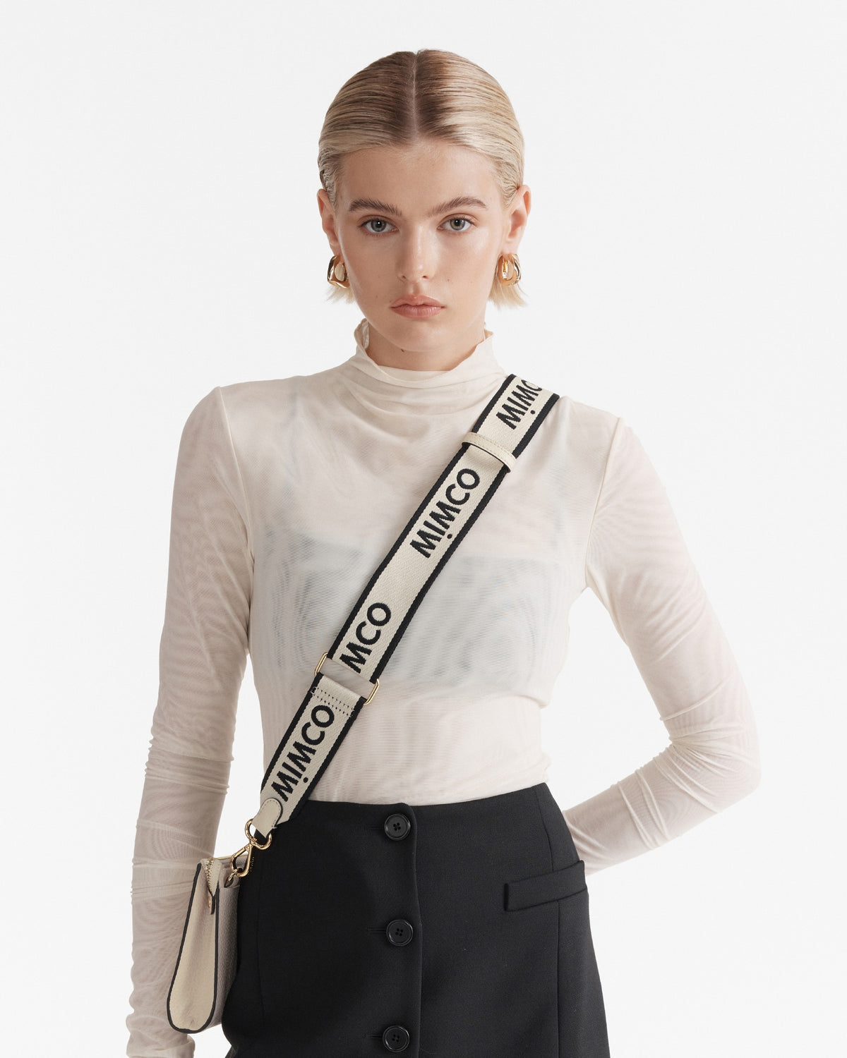 Stripe Webbing Bag Strap - Ivory