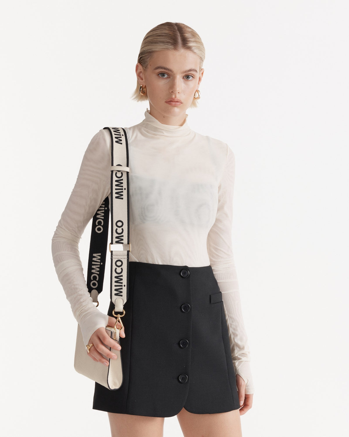 Stripe Webbing Bag Strap - Ivory
