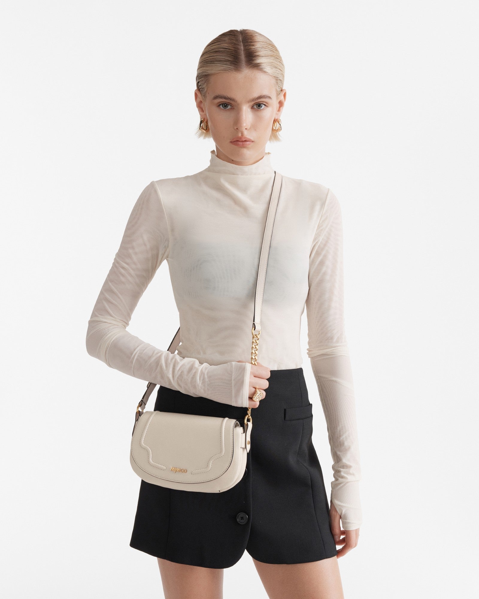 Treasure Saddle Crossbody Bag - Ivory