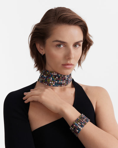 Dazzle Crystal Choker Necklace - Multicolour