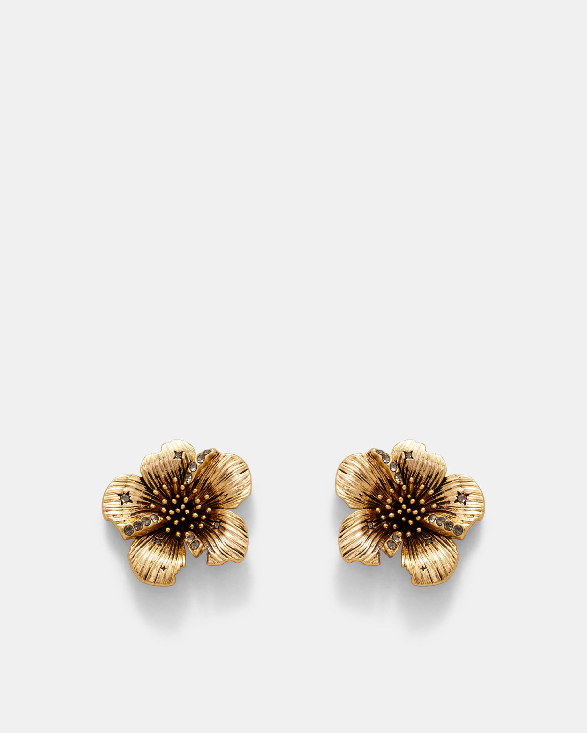 Wild Flower Stud Earrings - Gold