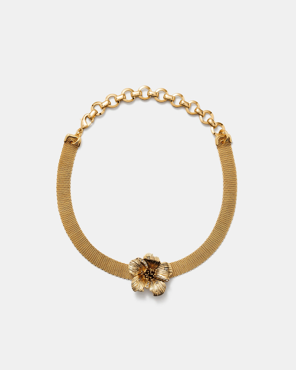 Wild Flower Choker Necklace - Gold