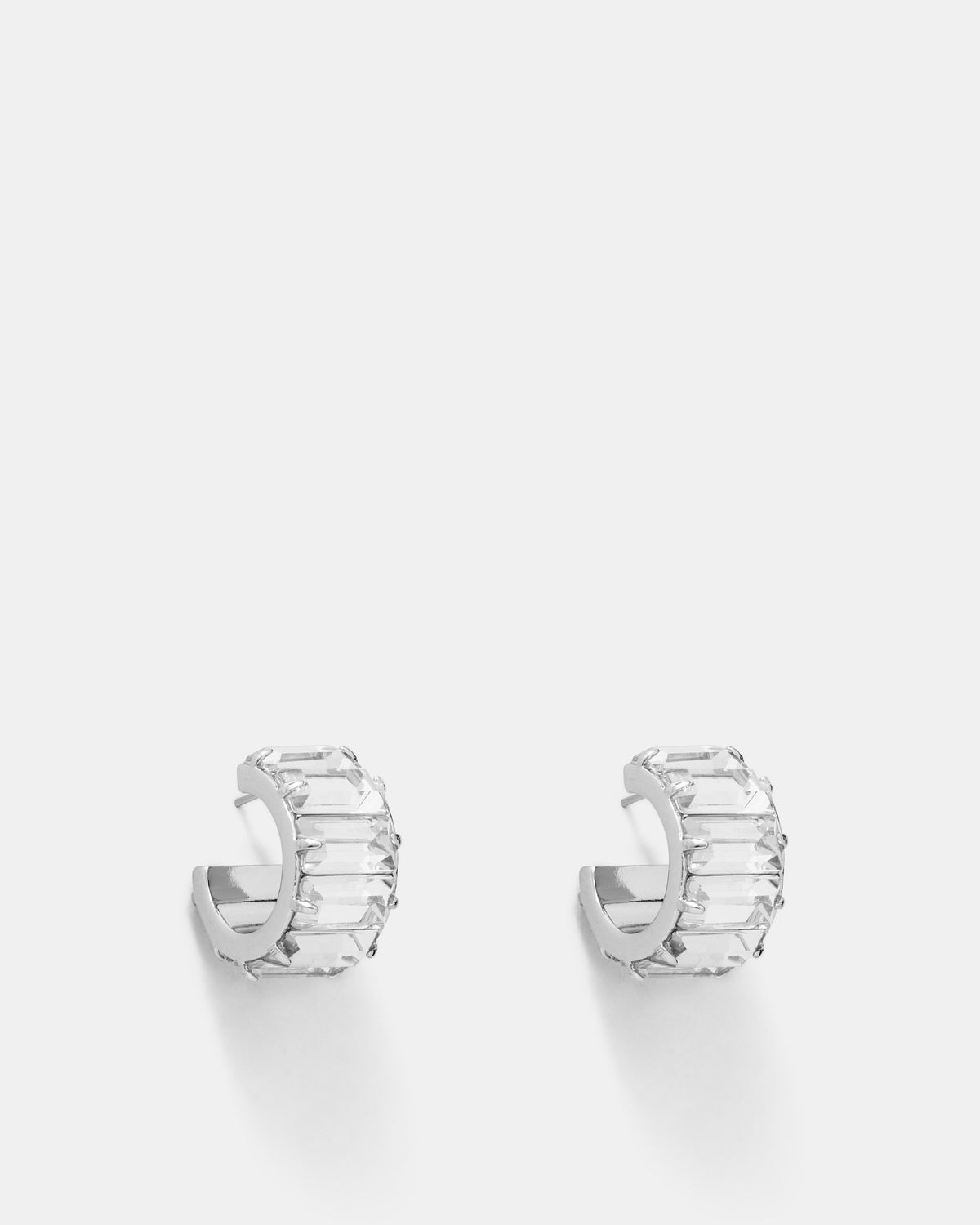 Descent Hoop Earrings - Silver