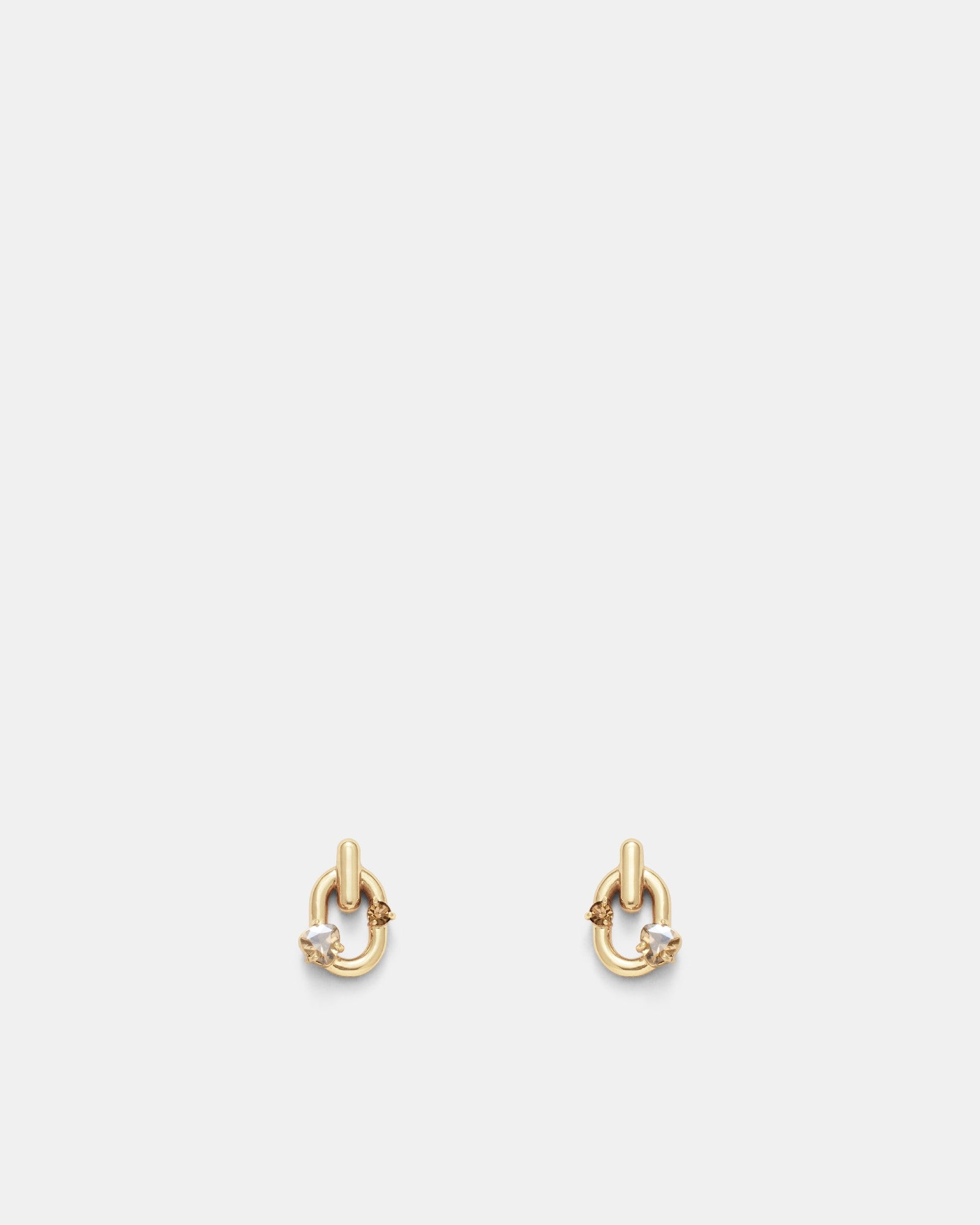 Found Link Stud Earrings - Gold