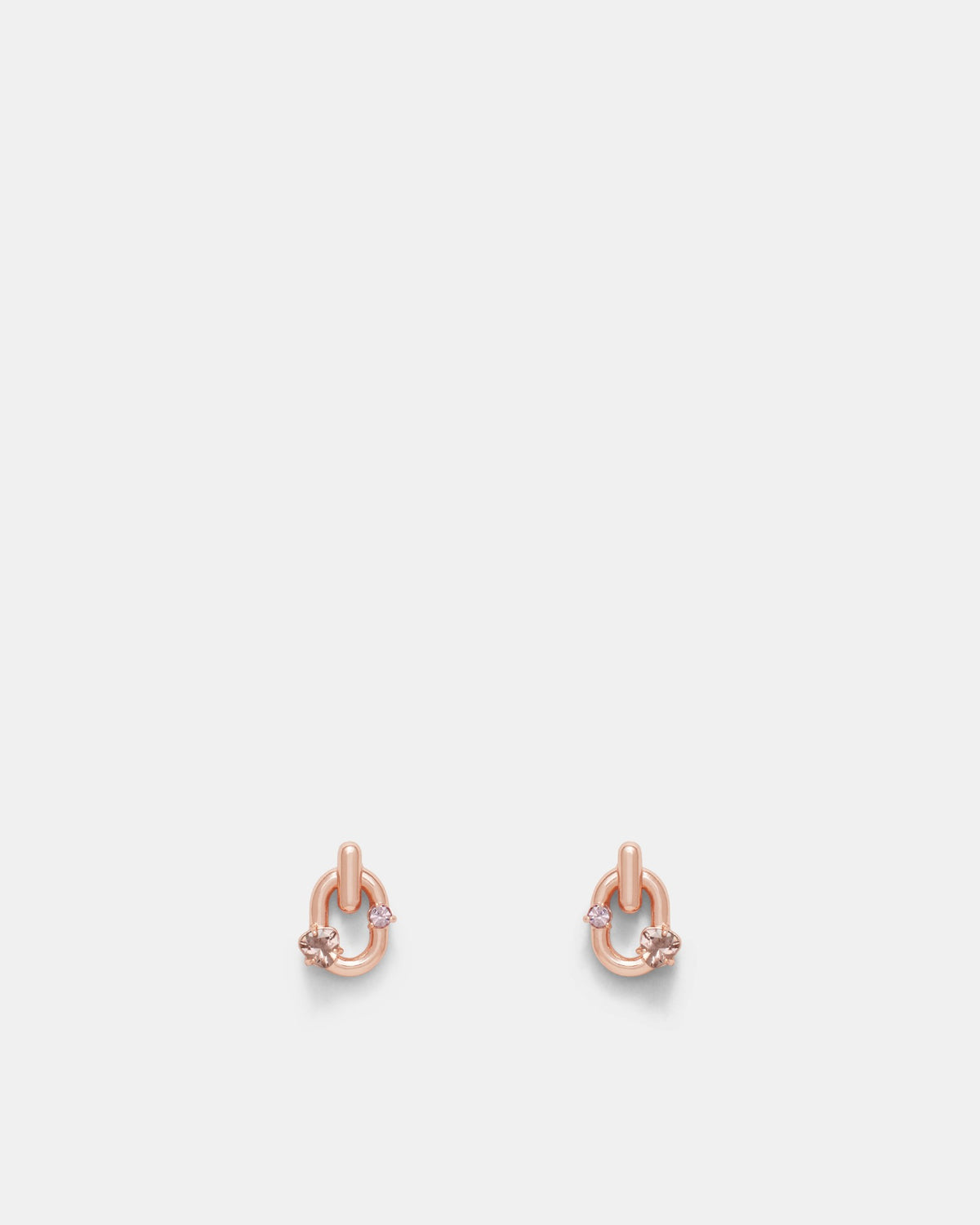 Found Link Stud Earrings - Rose Gold
