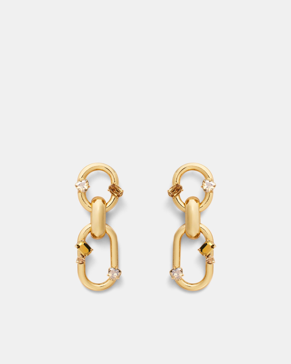 Found Link Drop Earrings - Gold