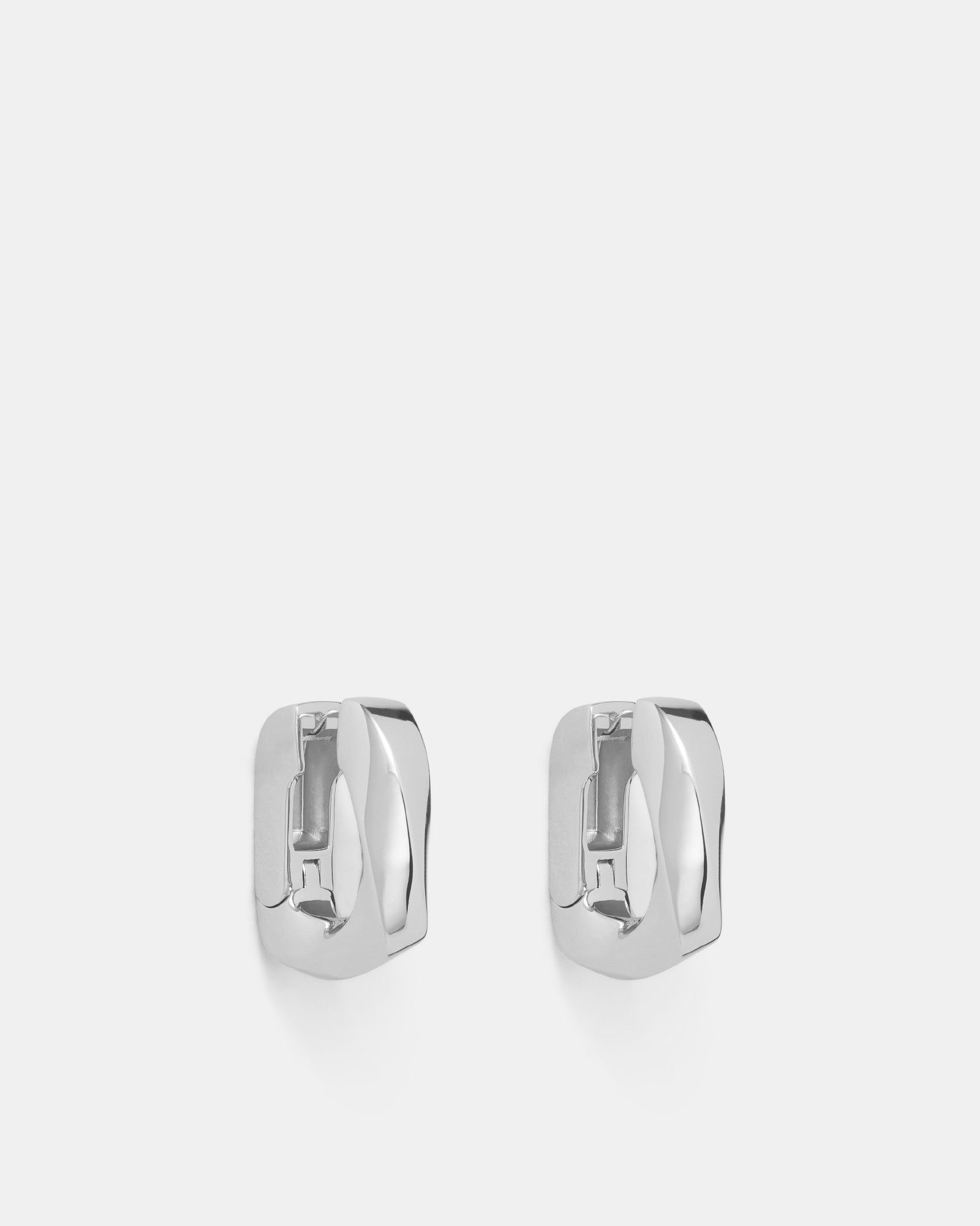 In A Twist Huggie Hoop Earrings - Silver