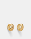 Tracked Huggie Hoop Earrings - Gold