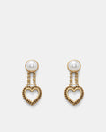 Chained Heart Earrings - Gold