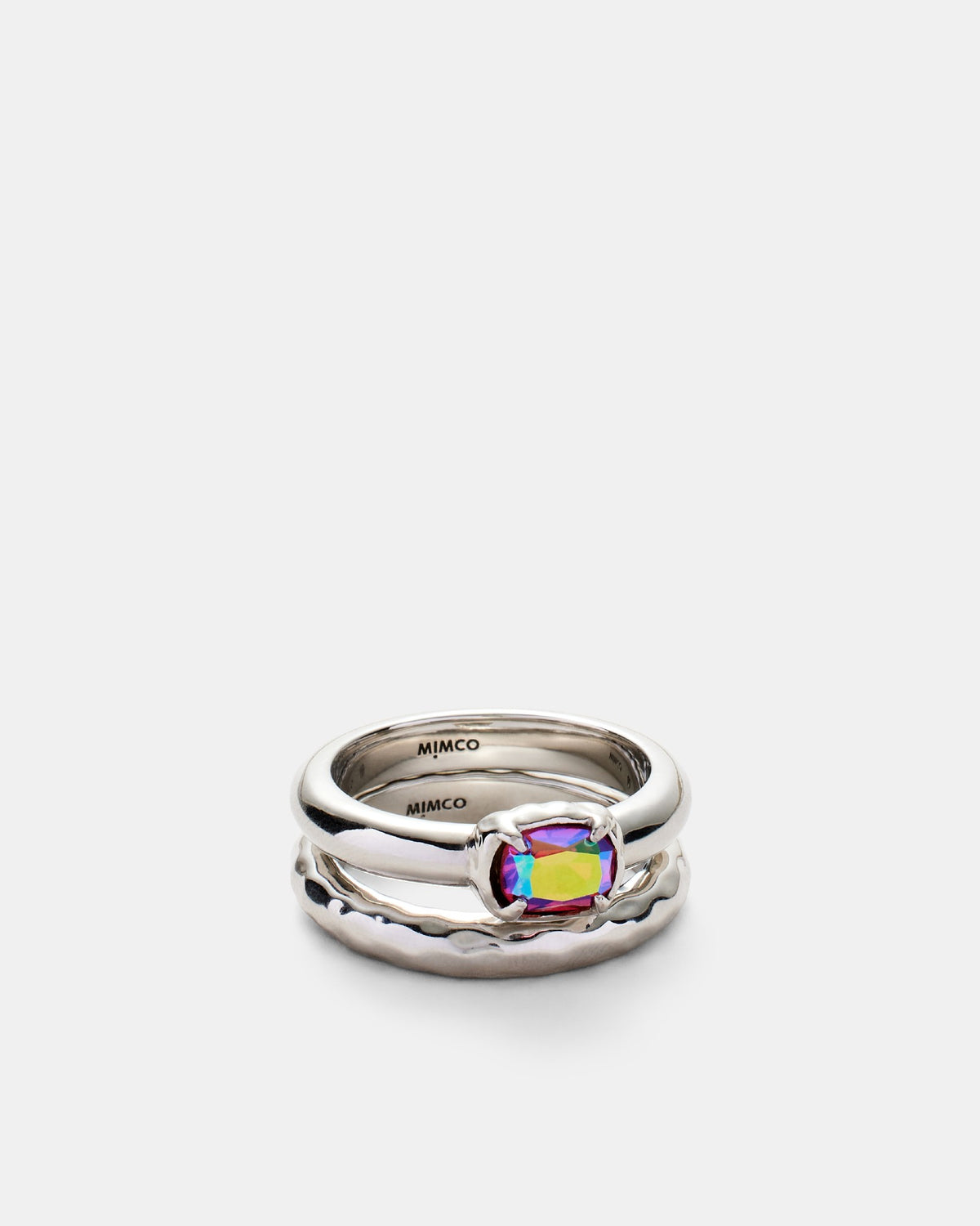 Reflective Ring Set - Electric Pink
