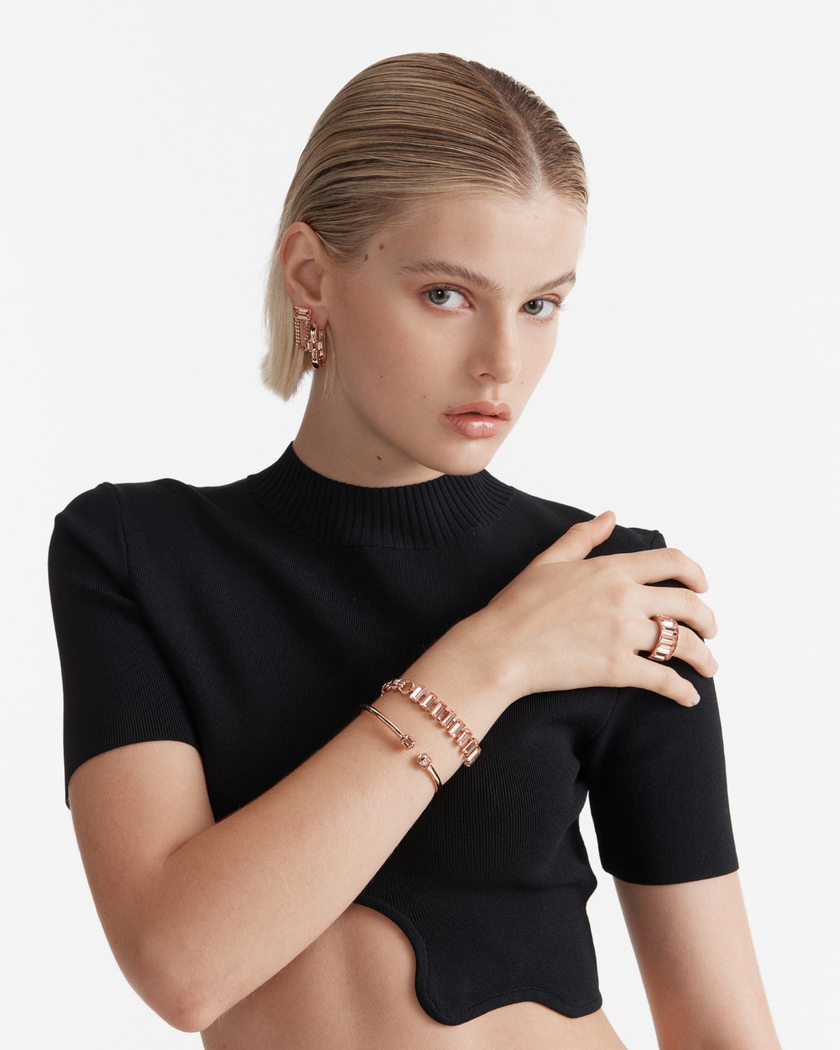 Descent Bangle - Rose Gold