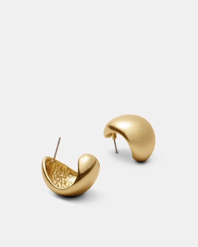 Nova Hoop Stud Earrings - Soft Gold