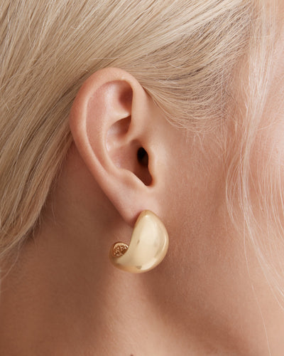 Nova Hoop Stud Earrings - Soft Gold