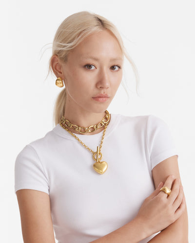 Nova Hoop Stud Earrings - Soft Gold
