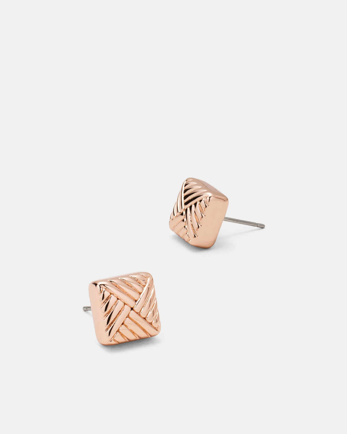 Weave Around Stud Earrings - Rose Gold