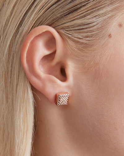 Weave Around Stud Earrings - Rose Gold