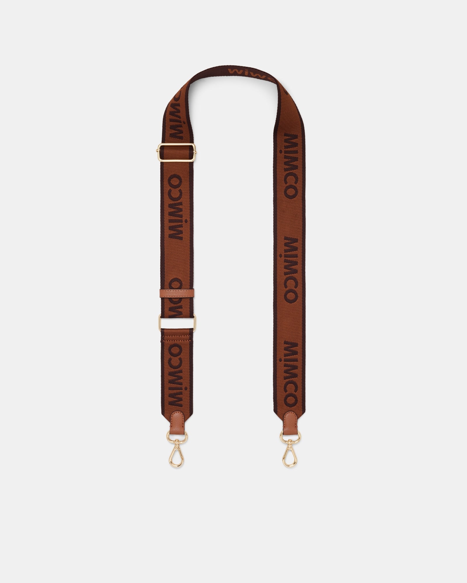 Stripe Webbing Bag Strap - Cognac