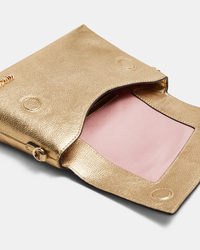Drift Flapover Shoulder Bag - Light Gold