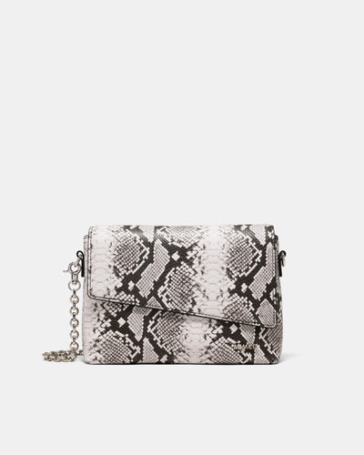 Drift Flapover Shoulder Bag - Ivory Snake