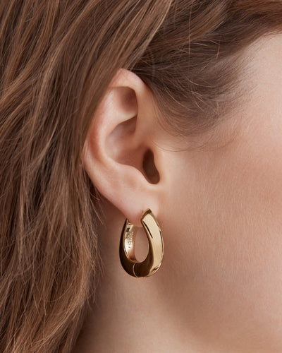 Cool Cat Hoop Earrings - Gold
