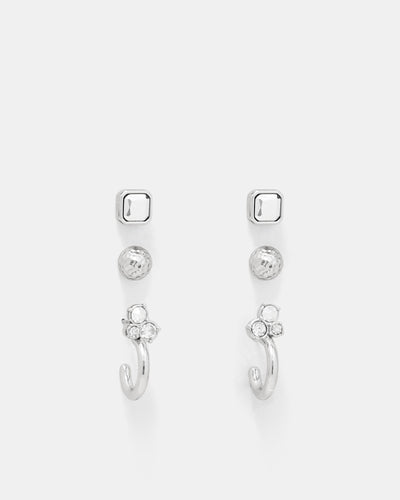 Superstar Earrings Set - Silver