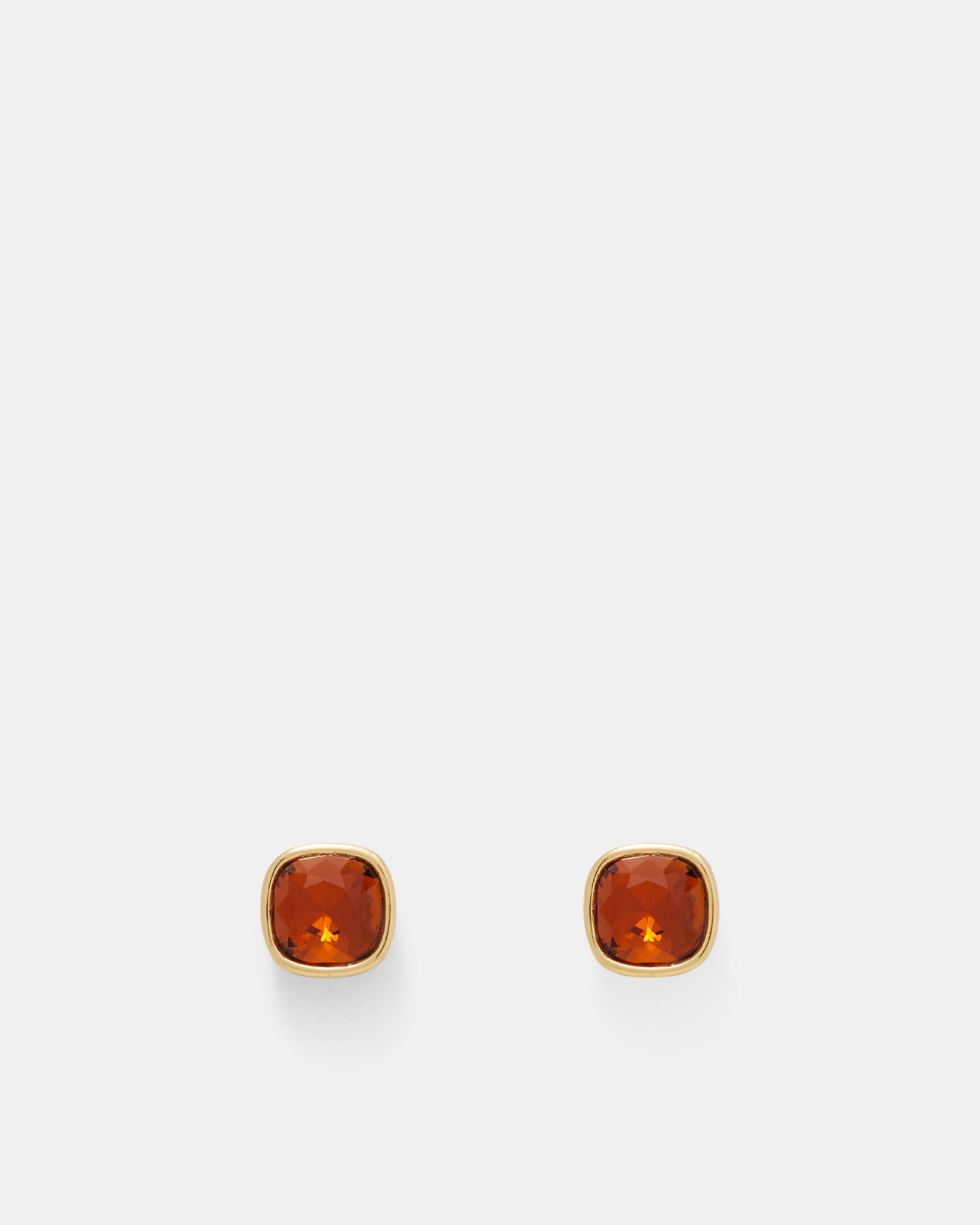 On The Rocks Stud Earrings - Cognac