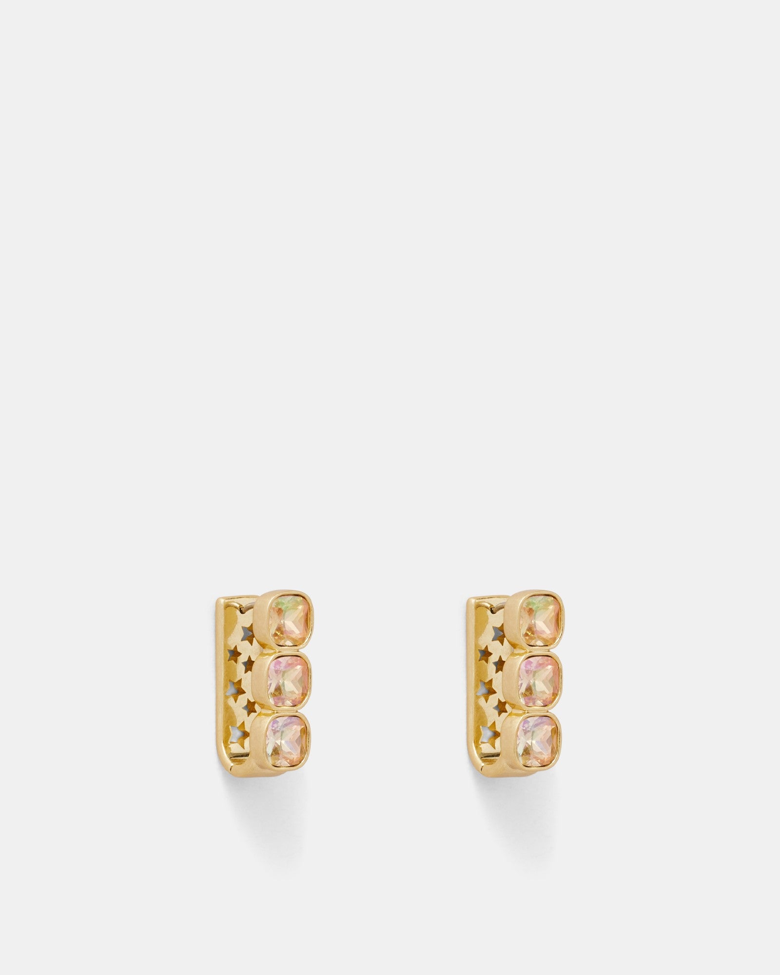 On The Rocks Huggie Hoop Earrings - Gold
