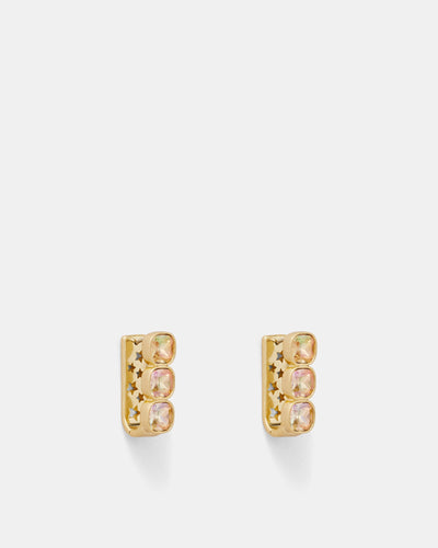 On The Rocks Huggie Hoop Earrings - Gold