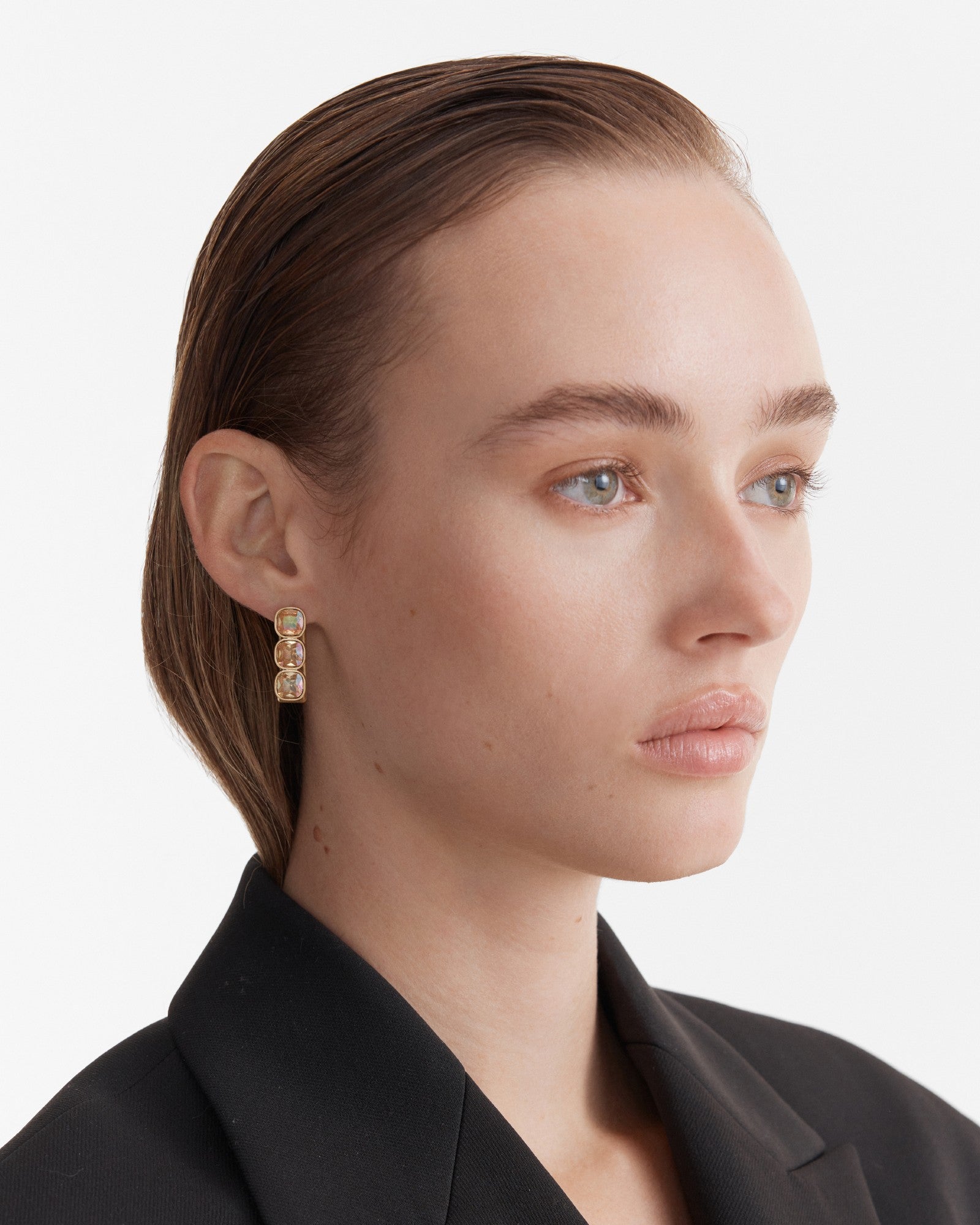 On The Rocks Huggie Hoop Earrings - Gold