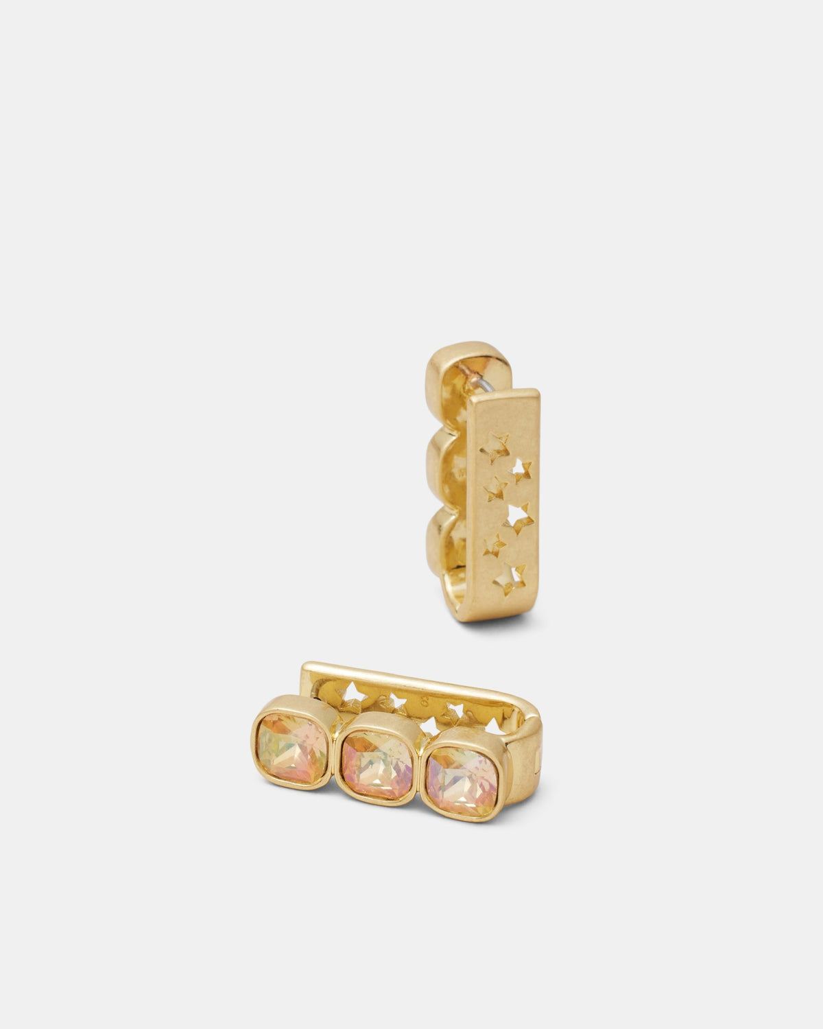 On The Rocks Huggie Hoop Earrings - Gold